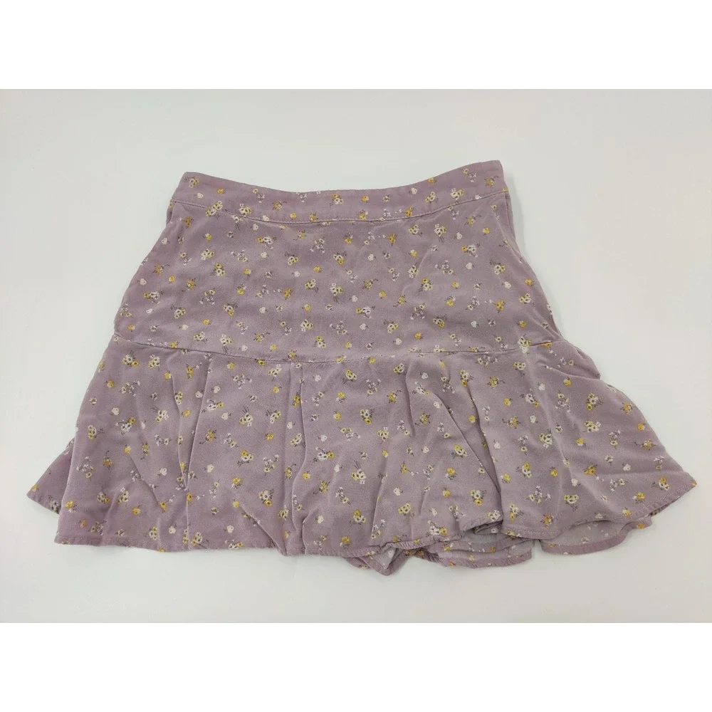 Hollister Women's Ultra‎ High-Rise Floral Mini Skirt Purple XS